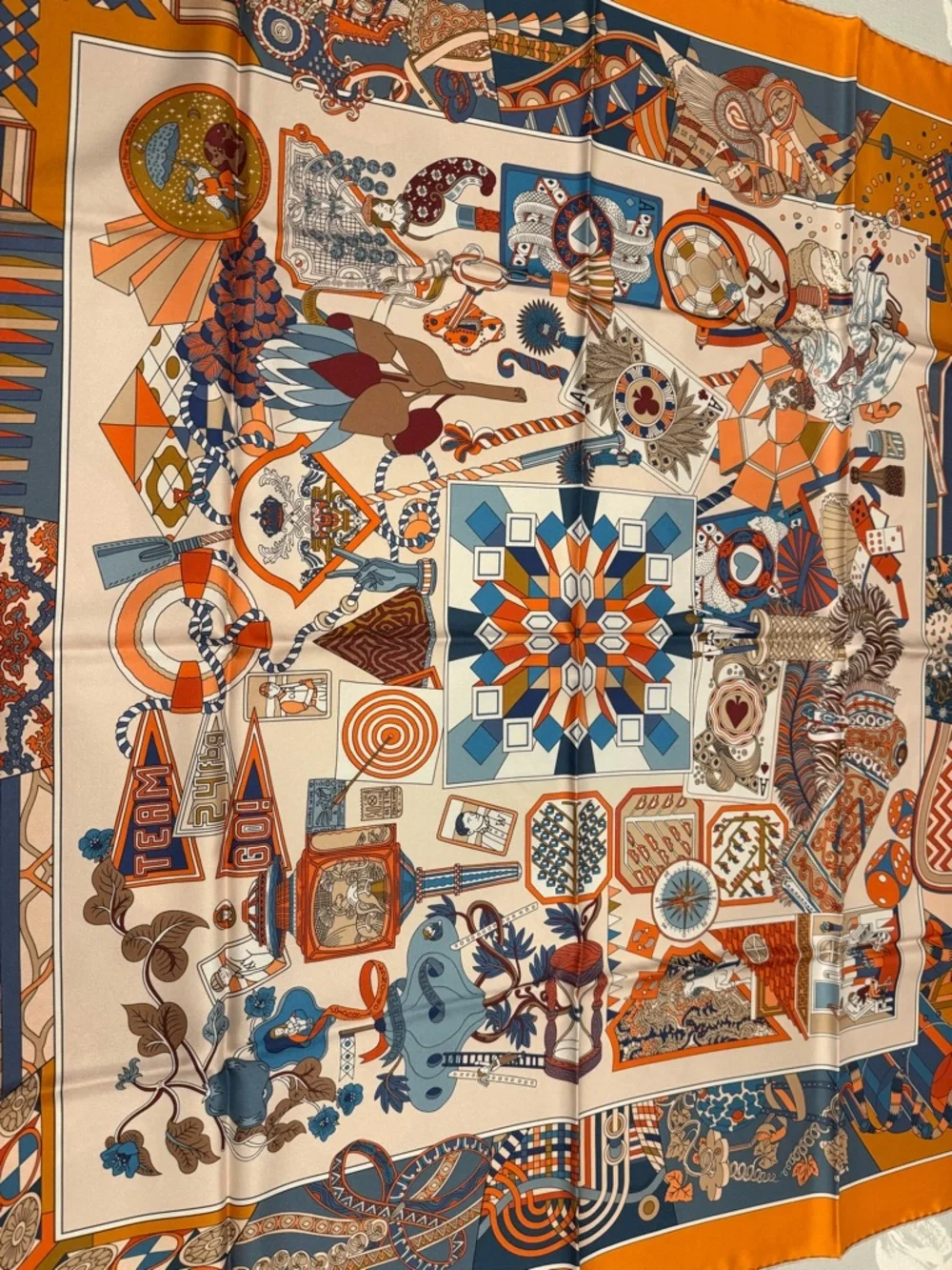 Hermes De l'Ombrelle aux Duels double face scarf 90 - Picture 4 of 9